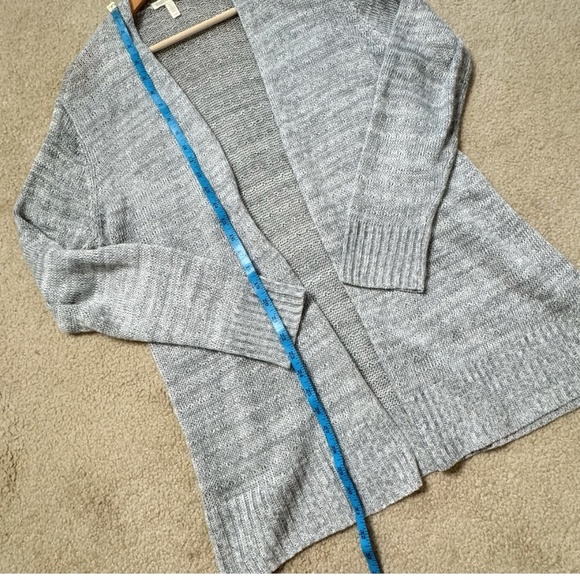 Eileen Fisher Cardigan Open Front Sweater Organic Linen Heather Grey Lightweight - Picture 10 of 16